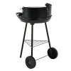 Zahradní gril na dřevěné uhlí smalt 43 x 70 cm KO-C83000560