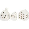 HOMESTYLING Dekorace keramické svítící domky sada 3 ks KO-DD1000520