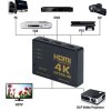 HDMI přepínač 3x HDMI 4K UH-301 s ovladačem, přijímač IR na kabelu
