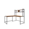 Rohový psací stůl - Hanah Home Study Desk L203 Walnut