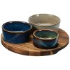 EXCELLENT Servírovací misky na akátovém podnose sada 4 ks KO-278001190