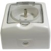 Zásuvka 230V/16A IP44 4FN 150 90.2101 bílá s průhledným krytem