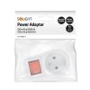 Zásuvka průběžná, 10A, bílá, vypínač