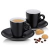 KELA Hrnek na espresso s podšálkem sada 4 ks MATTIA černá KL-12750