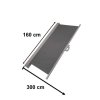 Boční  nastavitelná markýza zástěna, 160 x 300 cm, černá