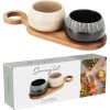 EXCELLENT HOUSEWARE Sada misek na pochutiny servírovací s prkénkem 2 ks KO-210001250