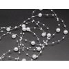 Bílá perlová girlanda 8mm, 5m, stříbrná