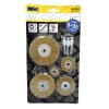Kartáče okružní, vlnitý drát, stopka 6 mm, sada 5 ks - MAGG