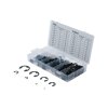 Pojistné kroužky třmenové („E-kroužek“), velikosti 1,5 až 22 mm, sada 300 ks – BGS 8039