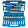 Zástrčné hlavice TORX 1/2", standardní, prodloužené a extra dlouhé, T20-T70, 32 ks - SATRA
