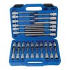 Zástrčné hlavice TORX 1/2", standardní, prodloužené a extra dlouhé, T20-T70, 32 ks - SATRA