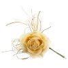 Květ růže, zlatá, stonek, bal. 6ks