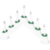 Svícen MagicHome 7x LED teplá bílá, 2xAA, interiér, 39x4,5x29cm, bílý