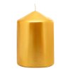 Svíčka MagicHome válcová metalický efekt, zlatá, 7x10cm