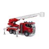 Hasičský vůz Scania Super 560R s otočným žebříkem a majákem se zvukem - BRUDER