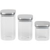 Nádoba MagicHome, sada 3 ks, 800/1100/1500 ml, skleněná, nerezový uzávěr