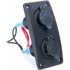 Napájecí zdířka 12V+2xUSB 5V/2,1+1A s rámečkem