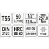 Nástavec 1/2" bit Torx T55