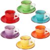 HIT Hrnky na espresso s podšálky sada 12 ks 90 ml COLOURS HT-24326774
