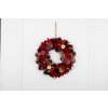 MagicHome Vánoční věnec, závěsný, červeno-zlatý, 30 cm