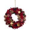 MagicHome Vánoční věnec, závěsný, červeno-zlatý, 30 cm