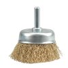 Kartáč drátěný čelní s nástavcem do vrtačky 50 mm pomosazený drát
