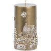 Svíčka s vesnici MagicHome zlatá 7x12,5cm
