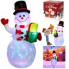 Nafukovací sněhulák s LED RGB samonafukovací venkovní XL 150 cm