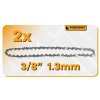 Vodící lišta pro řetězové pily 12" + 2 řetězy 3/8" 1,3 mm 45z - POWERMAT