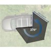 Markýza samonosná na auto vějířová 270° černá 2m na pravou stranu +LED
