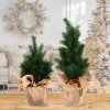 HOMESTYLING Vánoční dekorace stromek v jutovém pytli 30 cm KO-317910020