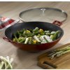 KELA Wok litinový s poklicí CALIDO 36 cm červená KL-11947