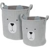 HOMESTYLING Dětský úložný koš na prádlo i hračky válec sada 2 ks šedá KO-HZ1993030seda