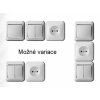 Vypínač dvojitý č.5B PANELÁK bílý, na omítku