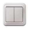 Vypínač dvojitý č.5B PANELÁK bílý, na omítku