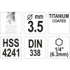 Vrták na kov TITAN 1/4" 3,5mm