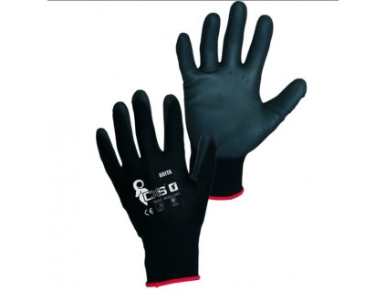 Povrstvené rukavice BRITA polyuretanem, černé vel. 6 7 (Velikost 10)