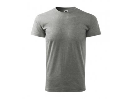 Tričko BASIC s krátkým rukávem, tm. šedý melír S (Velikost L)