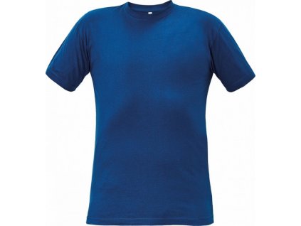 Bavlněné pařížsky modré tričko TEESTA s krátkým rukávem 3XL (Velikost L)