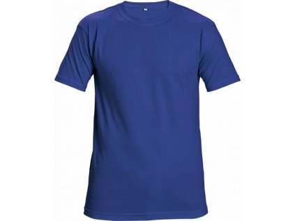 Bavlněné royal modré tričko TEESTA s krátkým rukávem L (Velikost L)