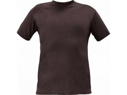 Bavlněné tm.hnědé tričko TEESTA s krátkým rukávem XXL (Velikost L)