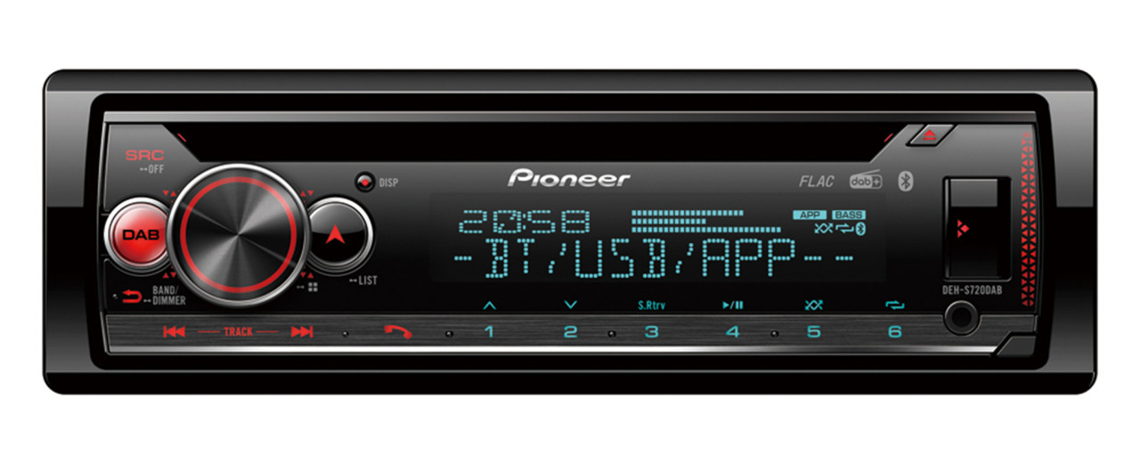 Pioneer DEH-S720DAB je vynikajícím 1DIN autorádiem s mnoha moderními technologiemi