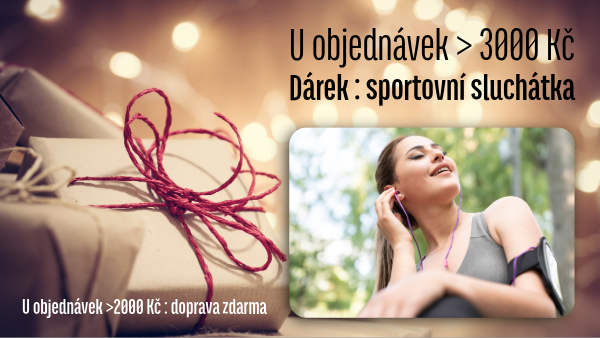 Sportovní sluchátka jako dárek pro objednávky nad 3000 Kč