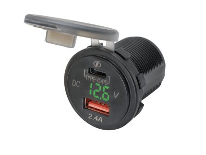 Adapter 12V USB 24A USB C V metr
