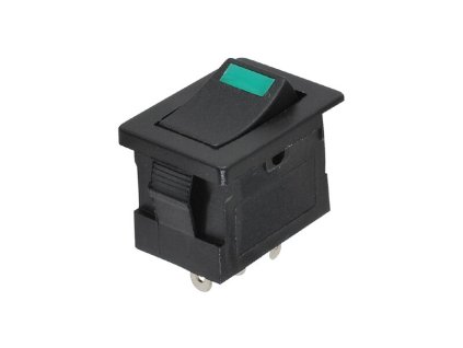 Kolebkovy spinac obdelnikovy s LED zelena 6