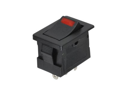 Kolebkovy spinac obdelnikovy s LED ruda 6