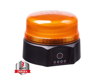 WLBAT812 AKU LED maják, 36xLED oranžový, magnet, ECE R65