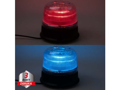 WL825DUALBR LED maják, 12-24V, modro-červený, magnet, ECE R65