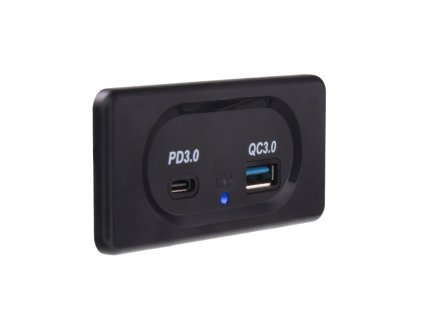 34679.2 USB QC3.0 + USB-C PD3.0 zásuvka 12/24V, montáž na povrch