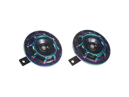 SN-239RB/12V Diskový klakson (vysoký a nízký tón), duhový, 120mm, 12V